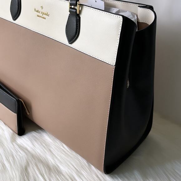 NWT Kate Spade Bundle Madison Colorblock Saffiano Leather Laptop Tote & Wallet - Picture 2 of 9